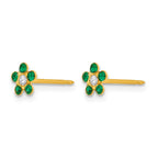 Inverness 14k May Green Crystal Birthstone Flower Post Piercing Earrings