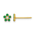 Inverness 14k May Green Crystal Birthstone Flower Post Piercing Earrings