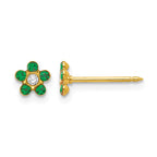 Inverness 14k May Green Crystal Birthstone Flower Post Piercing Earrings