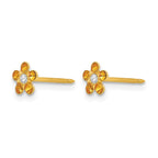 Inverness 14k November Yellow Crystal Birthstone Flower Post Piercing Earrings