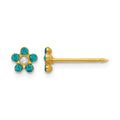 Inverness 14k December Blue Crystal Birthstone Flower Post Piercing Earrings
