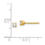 Inverness 14k 3mm CZ Piercing Earrings