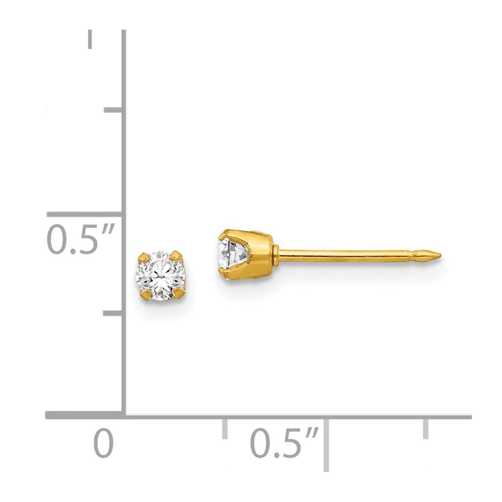 Inverness 14k 3mm CZ Piercing Earrings