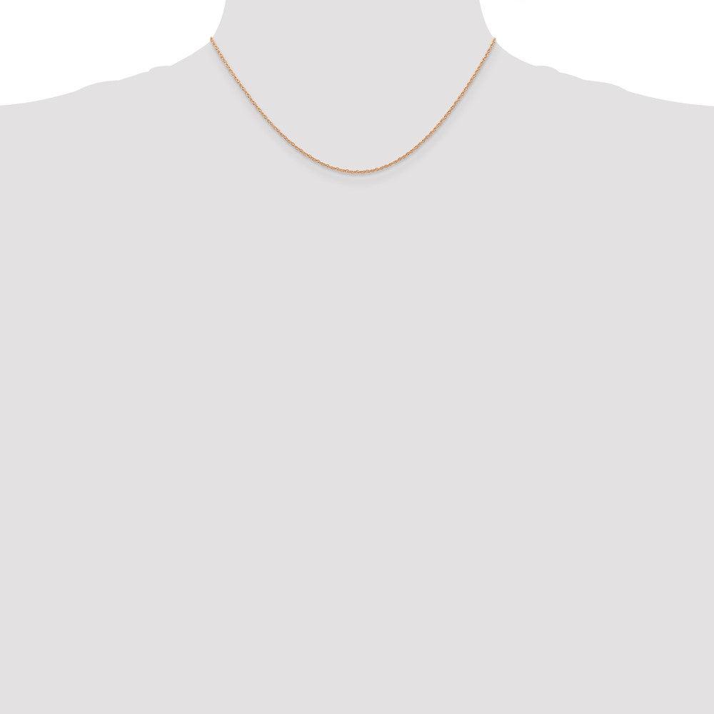 14K Rose Gold Carded .7mm Cable Rope with Spring Ring Clasp Chain