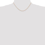 14K Rose Gold Carded .7mm Cable Rope with Spring Ring Clasp Chain