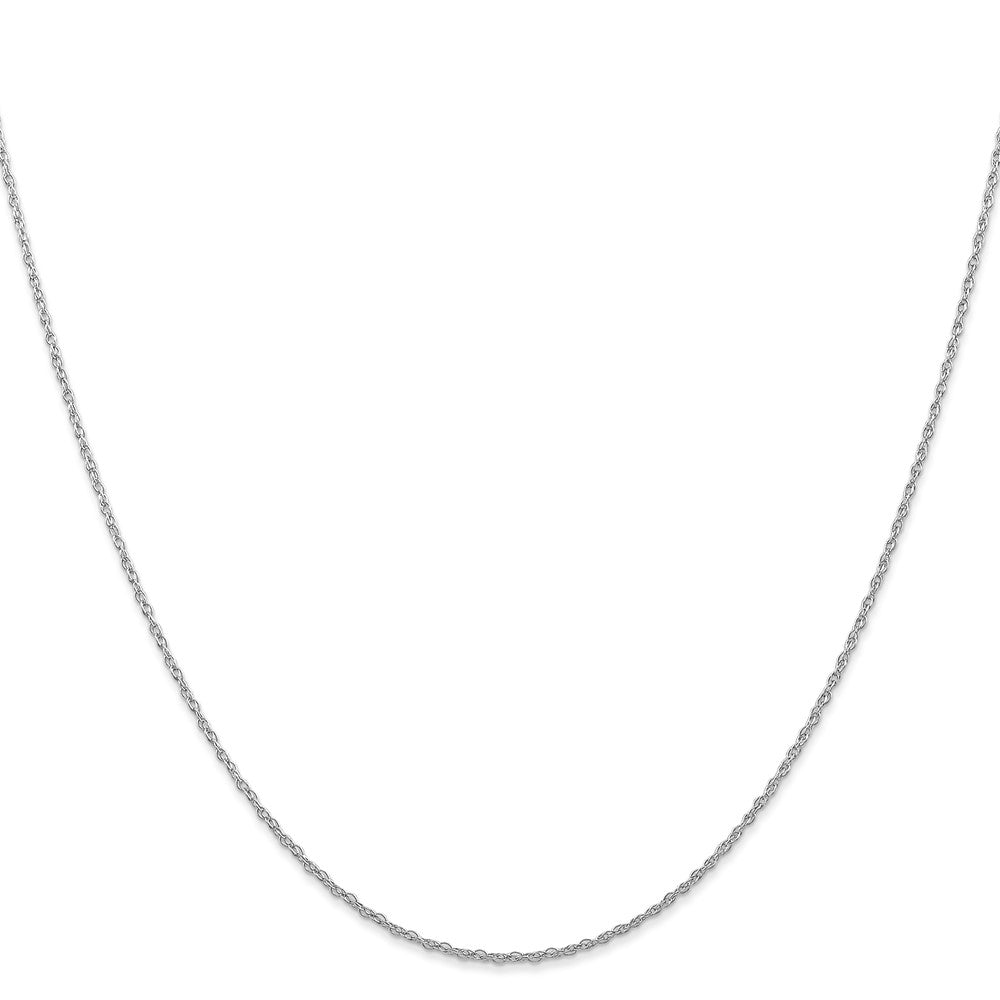 14K White Gold Carded .7mm Cable Rope with Spring Ring Clasp Chain