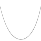14K White Gold Carded .7mm Cable Rope with Spring Ring Clasp Chain