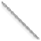 14K White Gold Carded .7mm Cable Rope with Spring Ring Clasp Chain