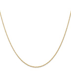 14K Carded .7mm Cable Rope with Spring Ring Clasp Chain