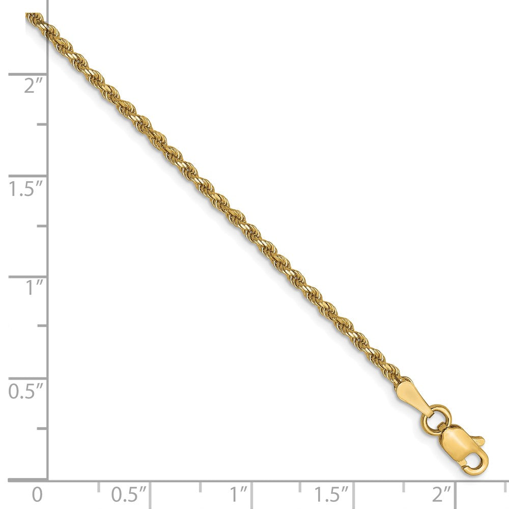 10k 1.5mm Diamond-cut Rope Chain