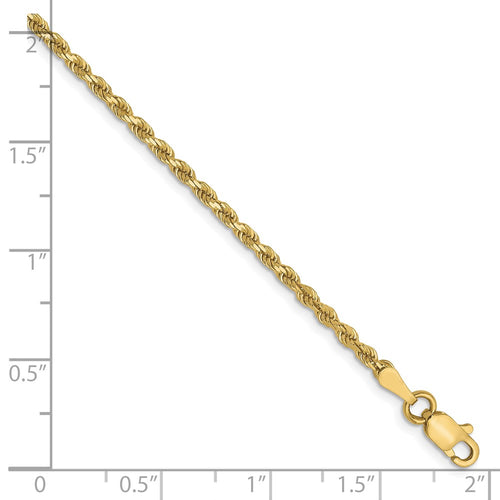 10k 1.75mm Diamond-cut Rope Chain