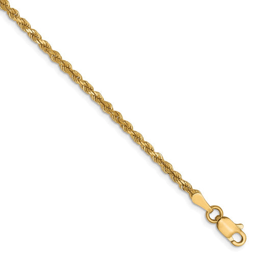 10k 2.0mm Diamond-cut Rope Chain