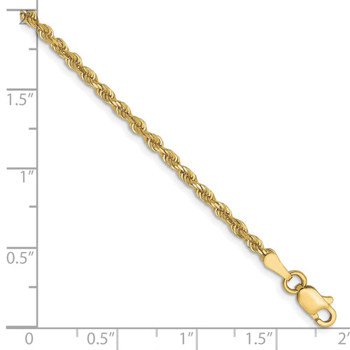10k 2.25mm Diamond-cut Rope Chain