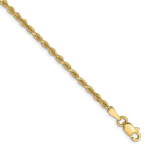 10k 2.25mm Diamond-cut Rope Chain