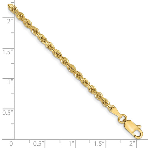 10k 2.75mm Diamond-cut Rope Chain