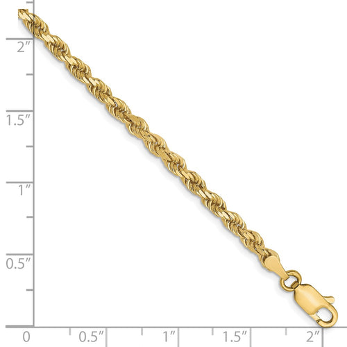 10k 3.0mm Diamond-cut Rope Chain