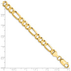 10K 6mm Concave Figaro Bracelet