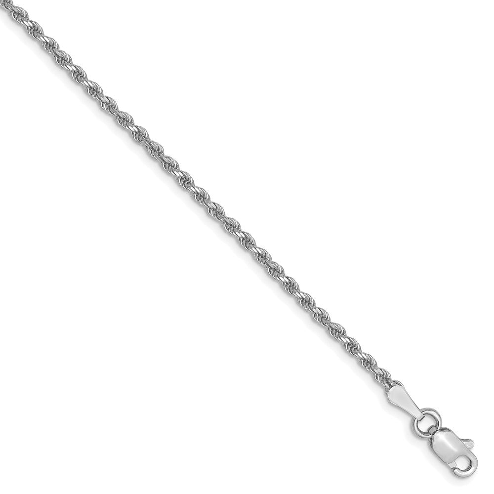 10k White Gold 1.5mm Diamond-cut Rope Chain