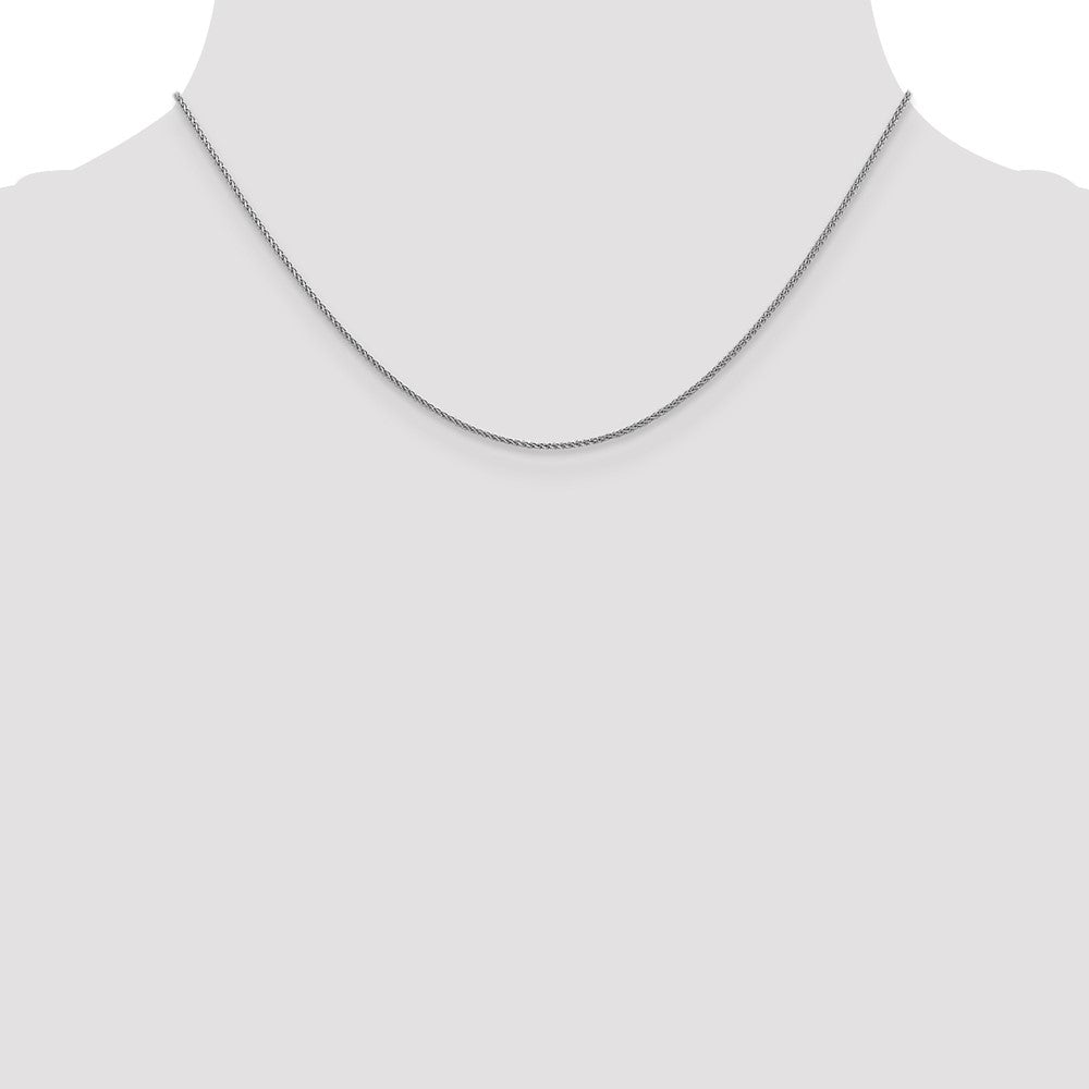 10k White Gold 1mm D/C Spiga Chain