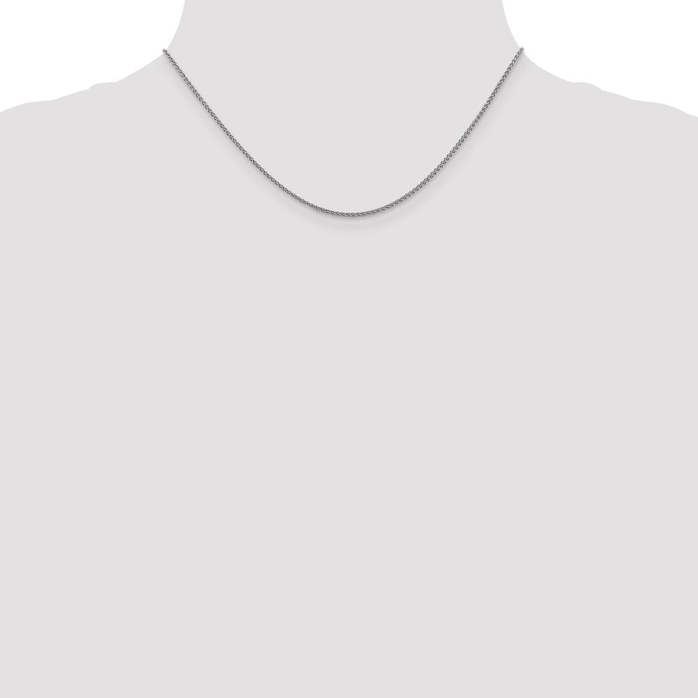 10k White Gold 1.5mm D/C Spiga Chain