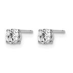 14k White Gold CZ Stud 4.0mm Earrings