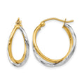 14K Two-tone Polished Bypass Hoop Earrings