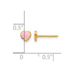 Inverness Stainless Steel 24K Gold-plated Pink Enamel Heart Post Piercing Earrings