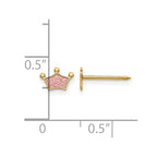 Inverness 14k Epoxy Fill Pink Crown Post Piercing Earrings