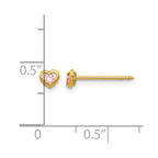 Inverness 14k Heart Pink CZ Post Piercing Earrings