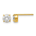 14k CZ Stud 5.0mm Earrings