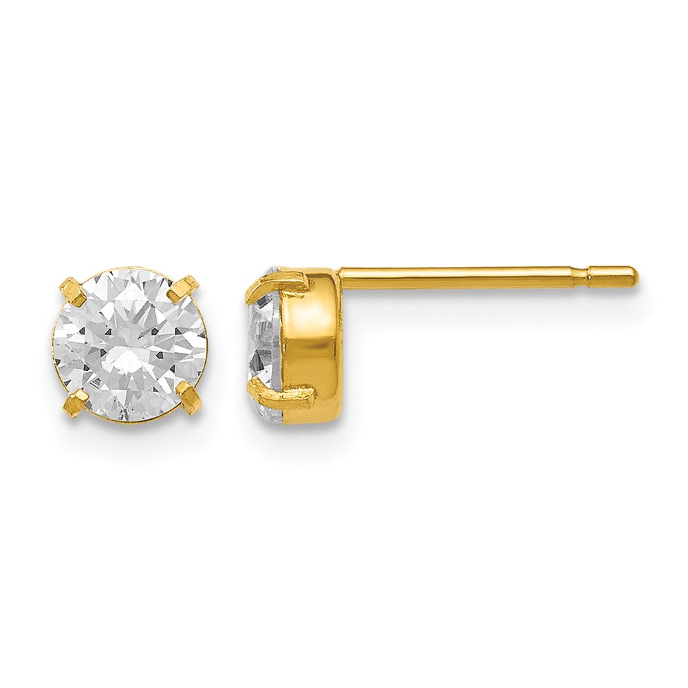 14k CZ Stud 5.0mm Earrings