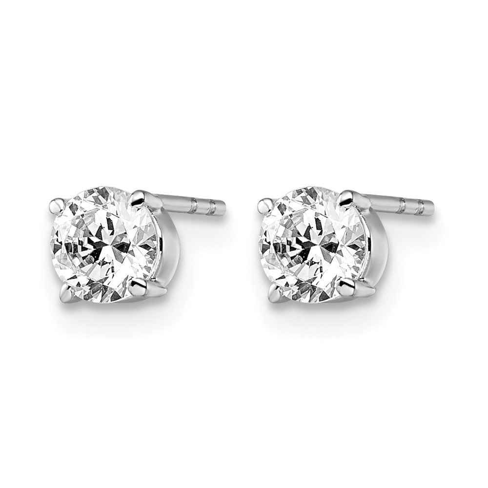 14k White Gold CZ Stud 5.0mm Earrings