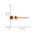 Inverness 24k Gold-plated 3mm July Red Crystal Birthstone Post Piercing Earrings