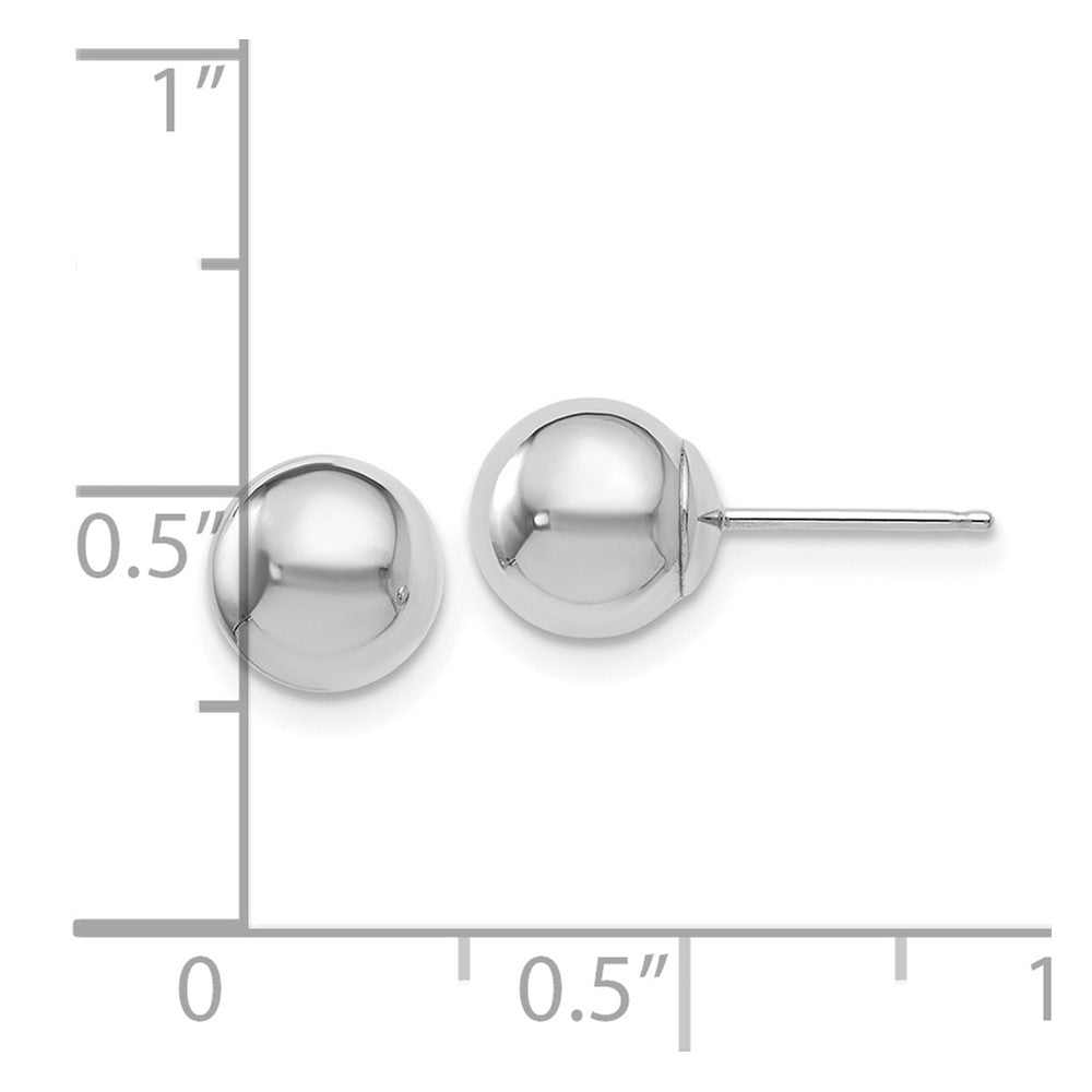 14K White Gold Polished 7mm Ball Post Earrings