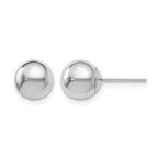 14K White Gold Polished 7mm Ball Post Earrings
