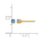 Inverness 24k Gold-plated 3mm September Blue Crystal Birthstone Post Piercing Earrings