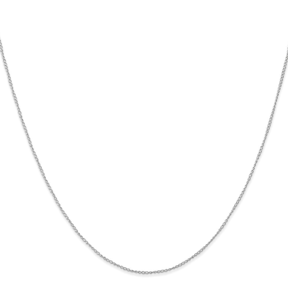 14K White Gold Carded .5mm Curb with Spring Ring Clasp Chain