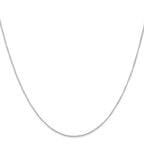 14K White Gold Carded .5mm Curb with Spring Ring Clasp Chain