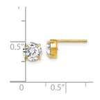 14k CZ Stud 6.0mm Earrings