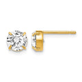 14k CZ Stud 6.0mm Earrings