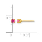 Inverness 24k Gold-plated 3mm October Pink Crystal Birthstone Post Piercing Earrings