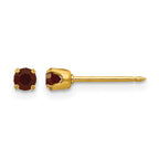 Inverness 14k 3mm January Red Crystal Birthstone Post Piercing Earrings