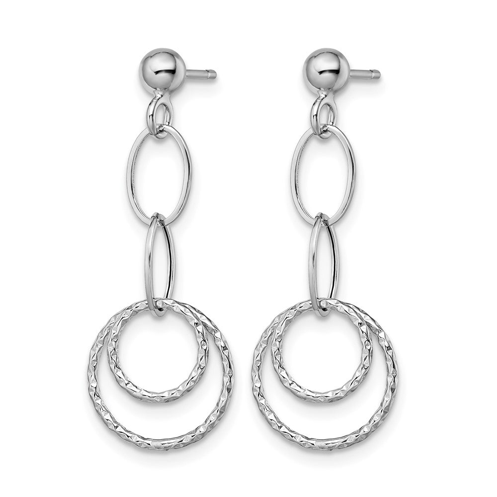 14K White Gold Post Dangle Earrings