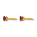 Inverness 14k 3mm February Purple Crystal Birthstone Post Piercing Earrings
