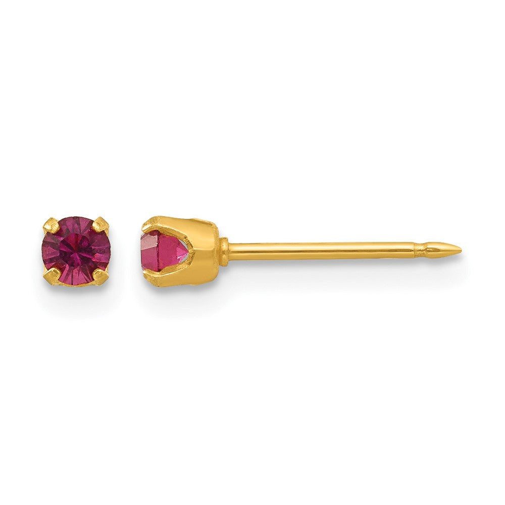 Inverness 14k 3mm February Purple Crystal Birthstone Post Piercing Earrings