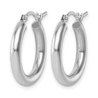 14K White Gold Polished Hoop Earrings