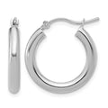 14K White Gold Polished Hoop Earrings