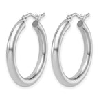 14K White Gold Polished Hoop Earrings