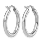 14K White Gold Polished Hoop Earrings