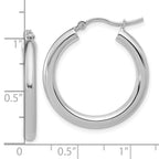 14K White Gold Polished Hoop Earrings